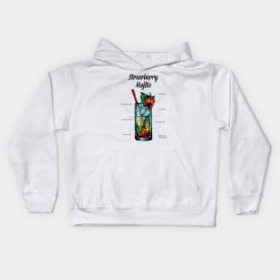 Strawberry Mojito Cocktail Recipe Kids Hoodie